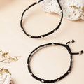 Classic Beaded Thread Anklet with Silver Balls