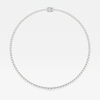 Round Cut Moissanite Diamond Tennis Sterling Silver Necklace