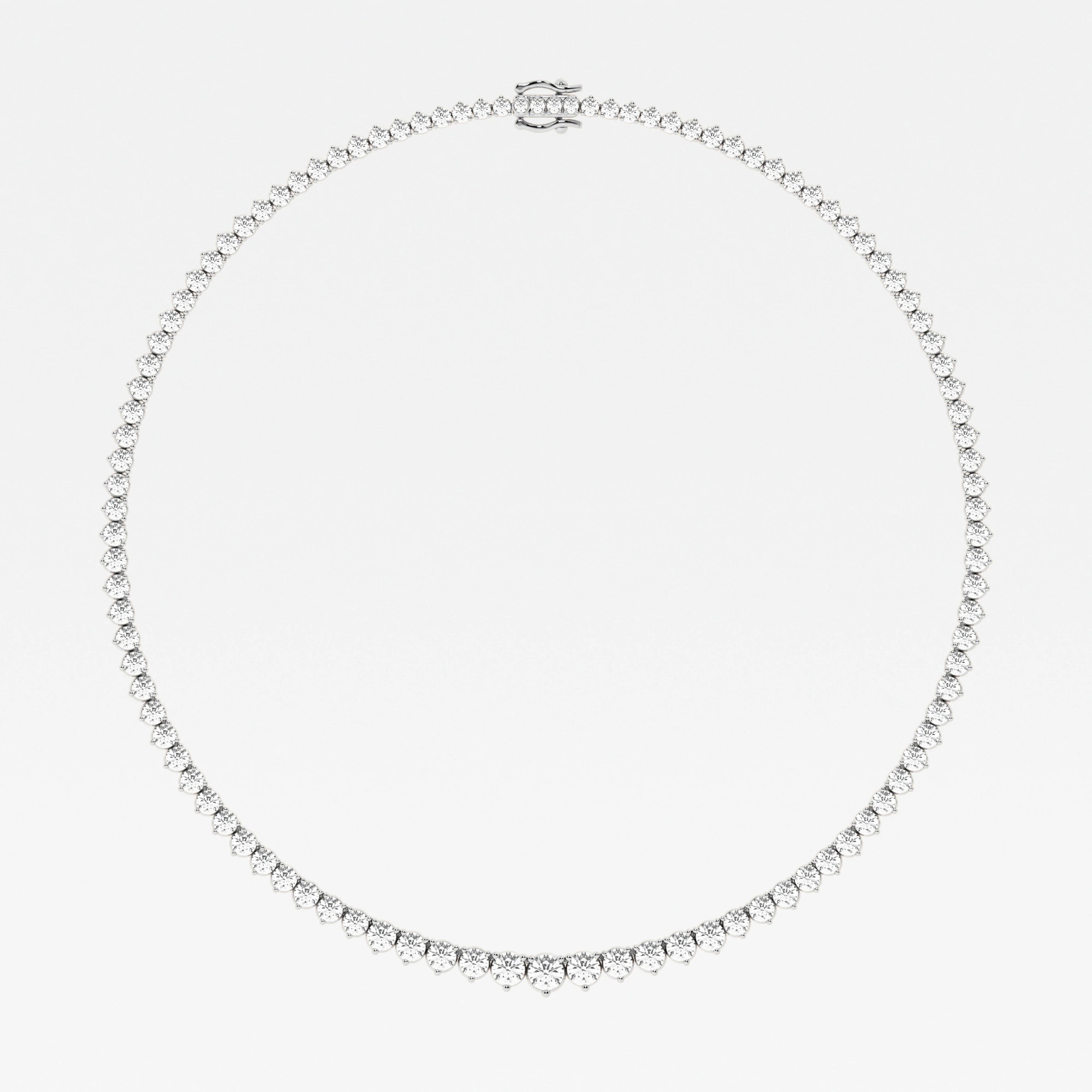 Round Cut Moissanite Diamond Tennis Sterling Silver Necklace