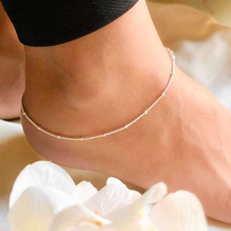 Classic Silver Ball Anklet