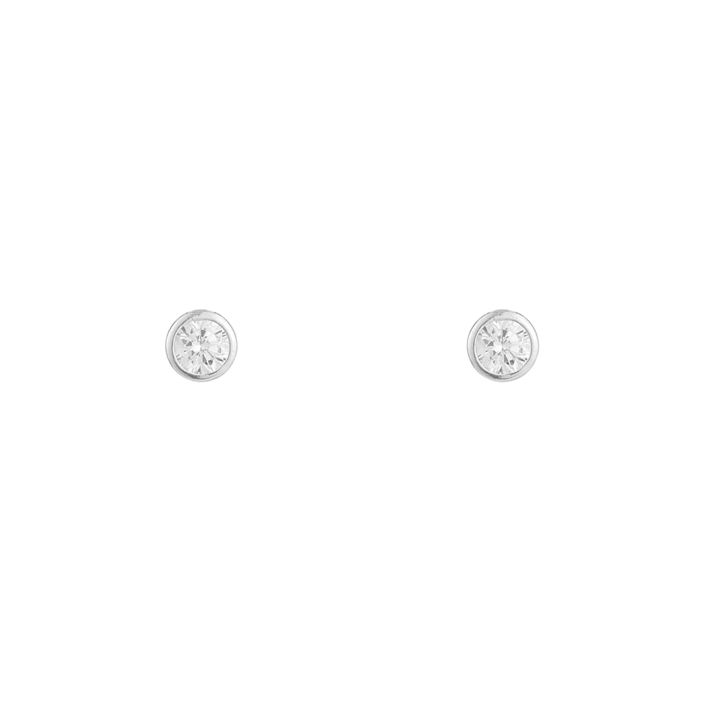 Round Solitaire CZ Stud Earring