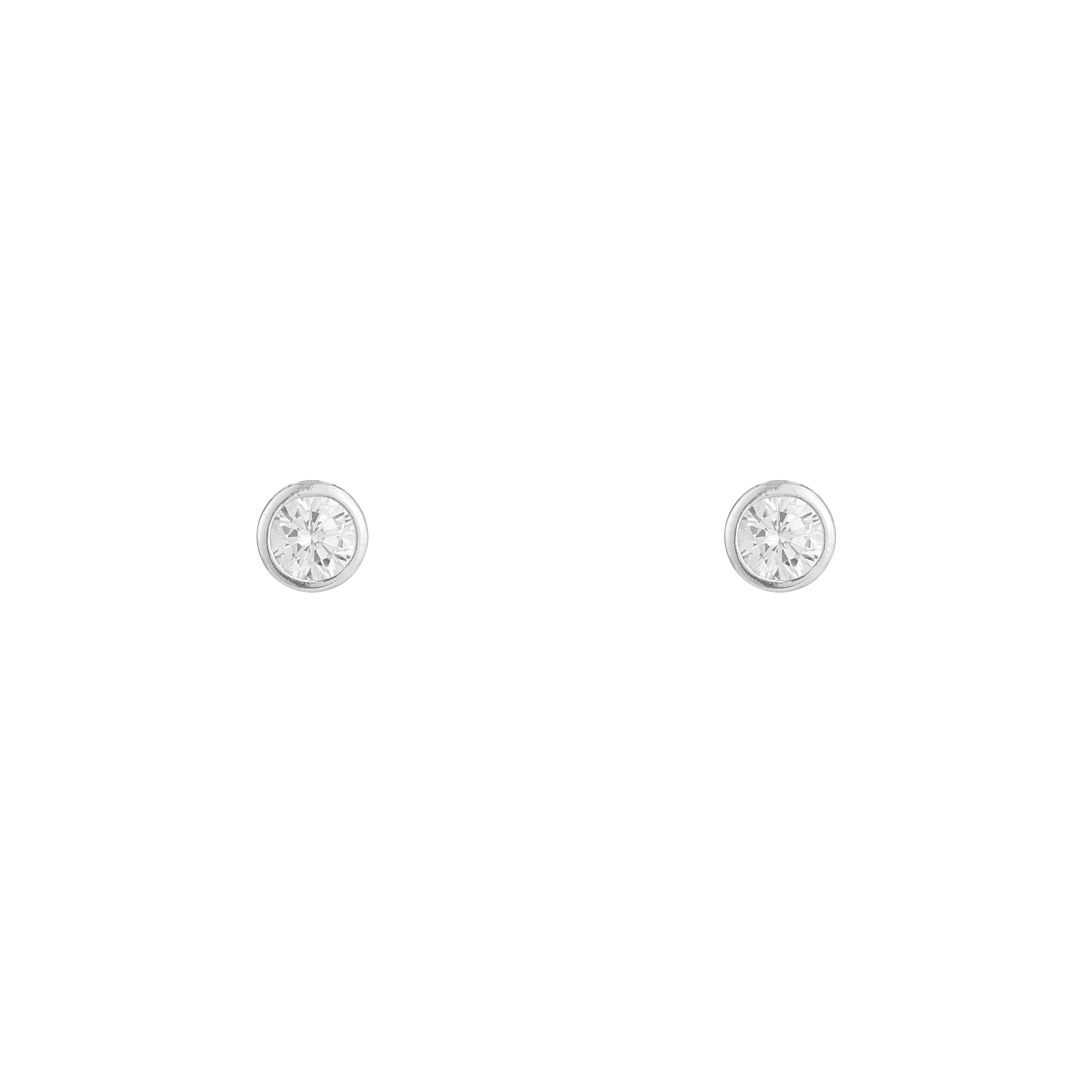 Round Solitaire CZ Stud Earring