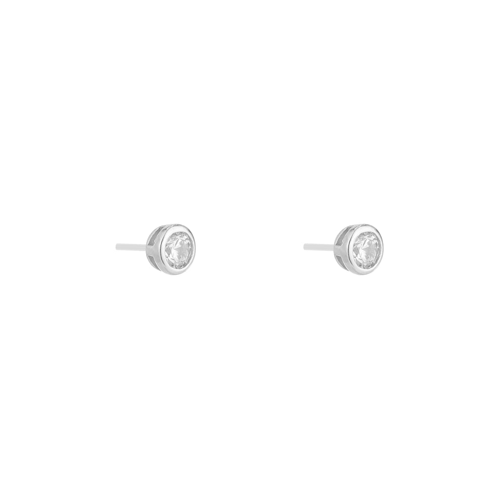 Round Solitaire CZ Stud Earring