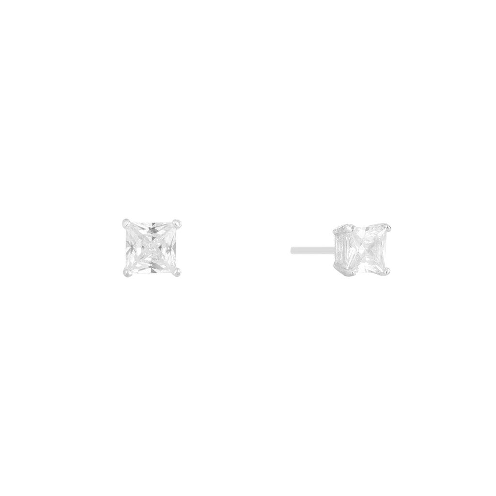 Princess Solitaire CZ Stud Earring