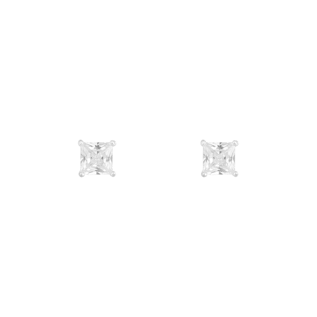 Princess Solitaire CZ Stud Earring