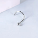 Round Silver Nose Pin