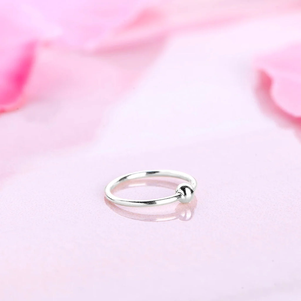 Pure Silver Single Bead Nose Pin