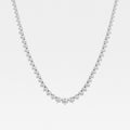 Round Cut Moissanite Diamond Tennis Sterling Silver Necklace