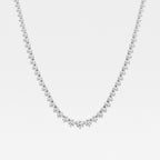 Round Cut Moissanite Diamond Tennis Sterling Silver Necklace