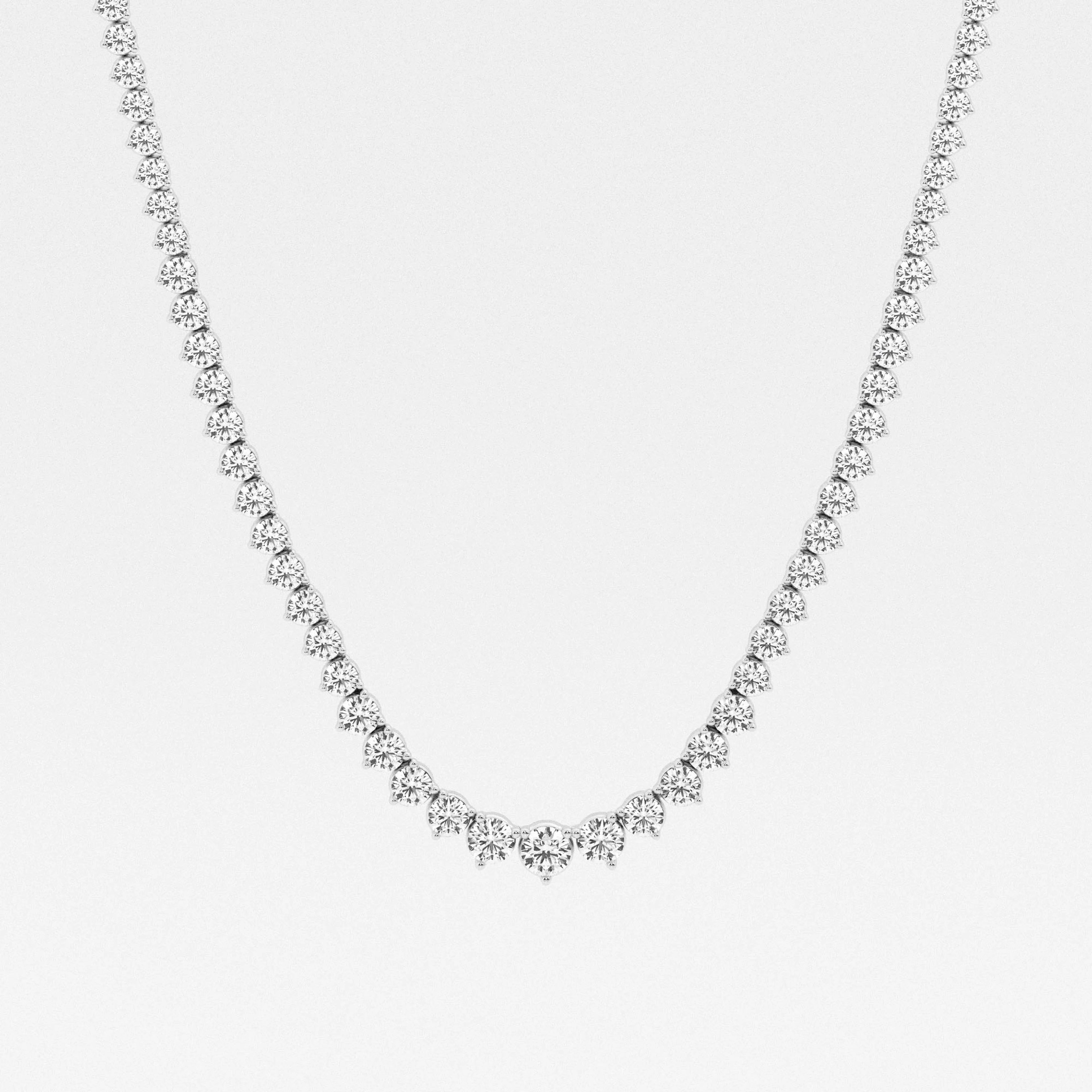 Round Cut Moissanite Diamond Tennis Sterling Silver Necklace