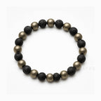 Pyrite and Lava Stone Bracelet