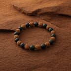 Rudraksh and Lava Stone Bracelet