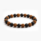 Rudraksh and Lava Stone Bracelet