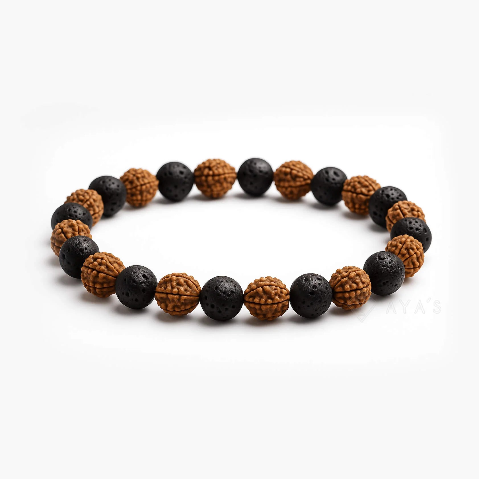 Rudraksh and Lava Stone Bracelet